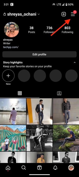instagram three bar icon