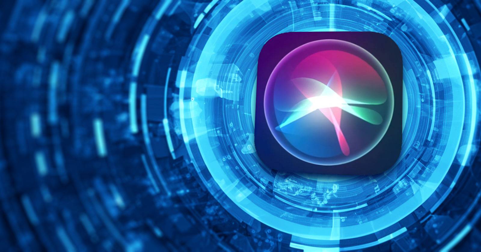 Иконка приложения Siri на технологическом фоне