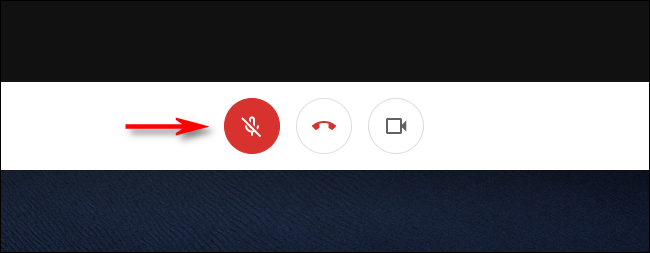 Кнопка микрофона для включения звука в Google Meet