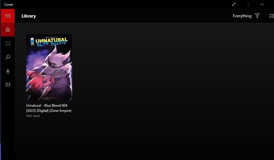 Вкладка Library в Cover