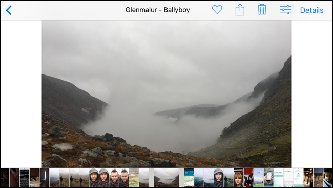 Открытие редактора в приложении Photos на iOS