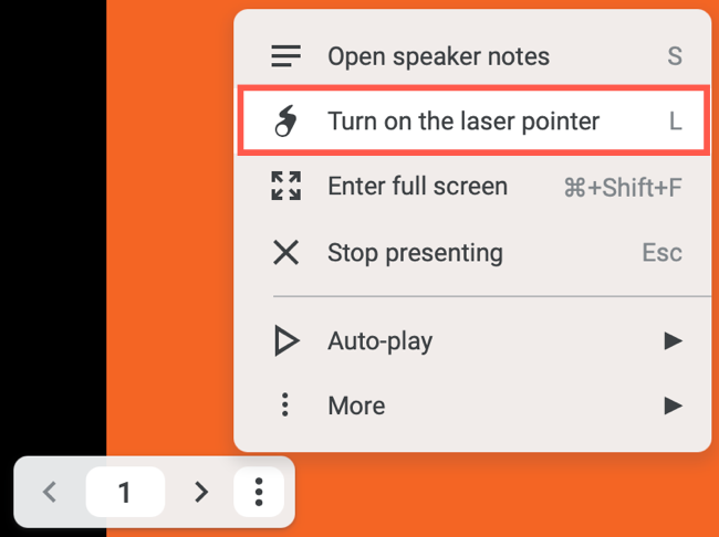 Нажмите Turn On Laser Pointer