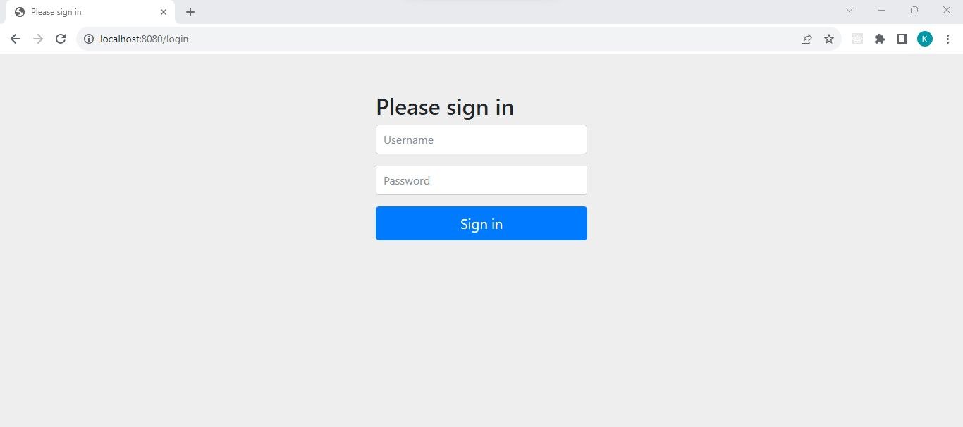 Страница входа Spring Security