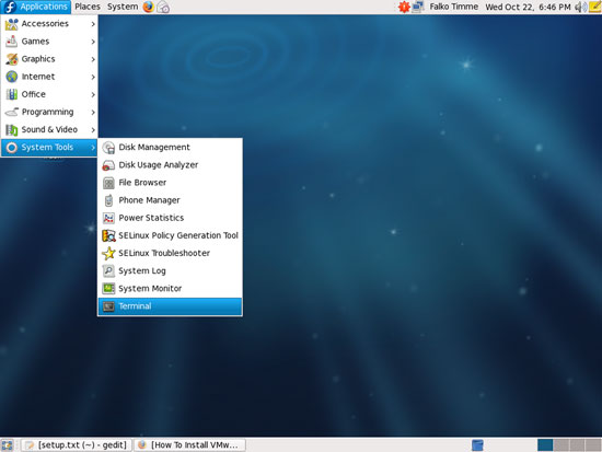 Установка VMware Server 2 на Fedora 9