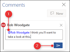 Комментарий с выделенным упоминанием