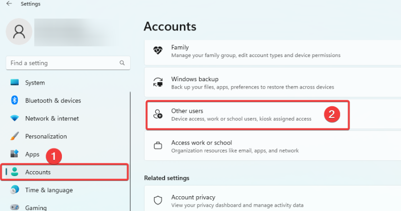 Параметры учётных записей Windows — добавление пользователя