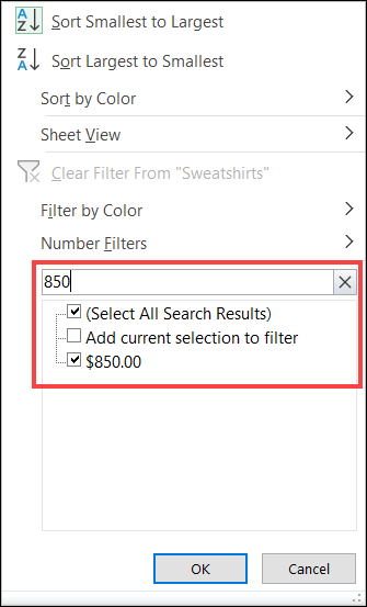 Поиск в таблице