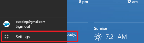 Иконка настроек (шестерёнка) в приложении «Погода»