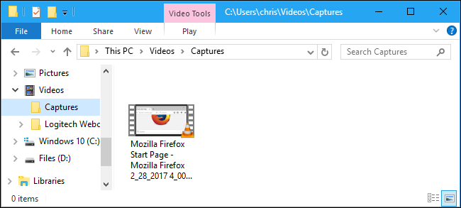 Папка с записью в Проводнике Windows