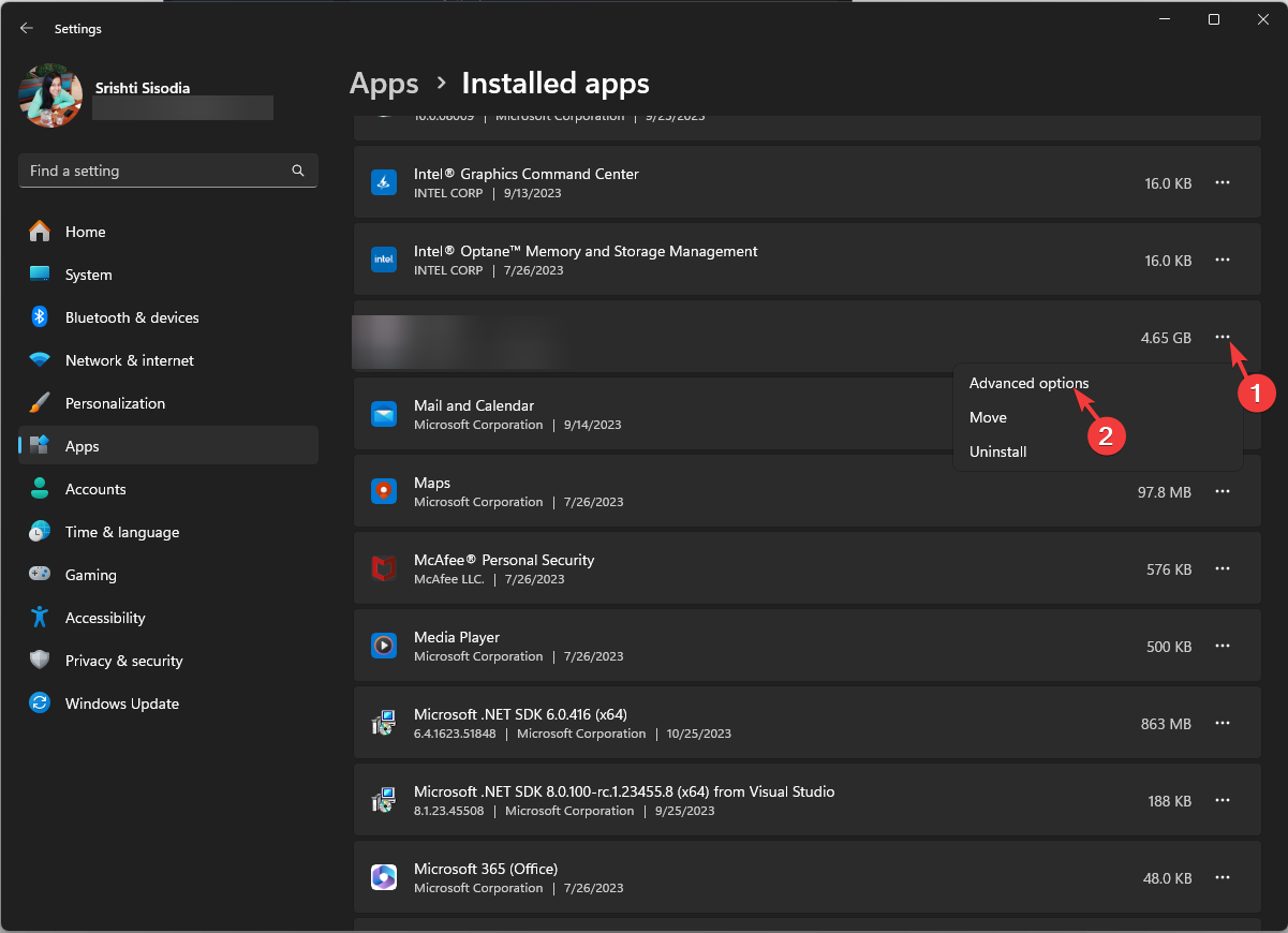 Advanced options Settings