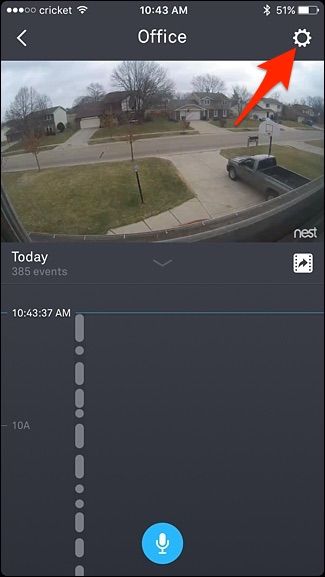 Иконка настроек в приложении Nest