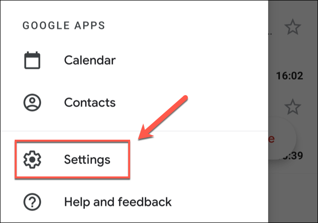 In the Gmail app menu, tap the 