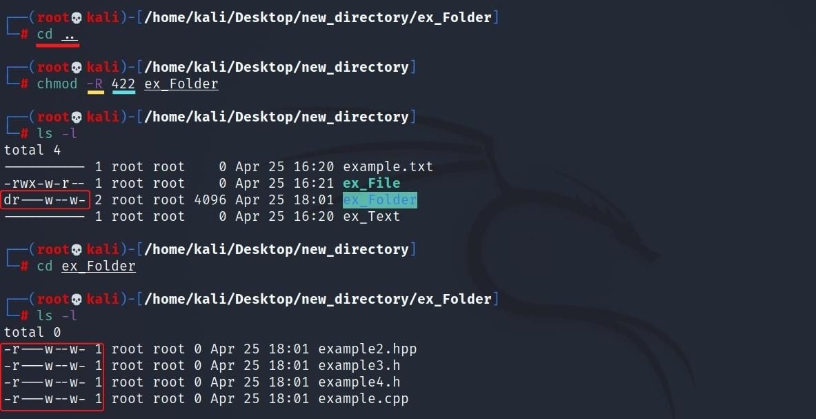 пример использования chmod -R