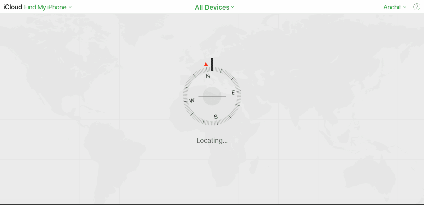 Список устройств в Find My на iCloud