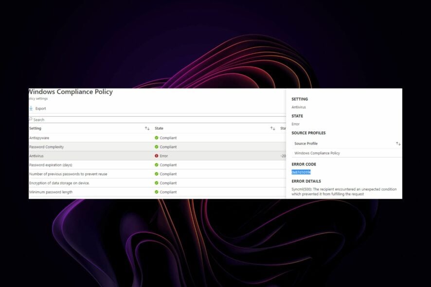 Исправление ошибки Intune 0x87d101f4