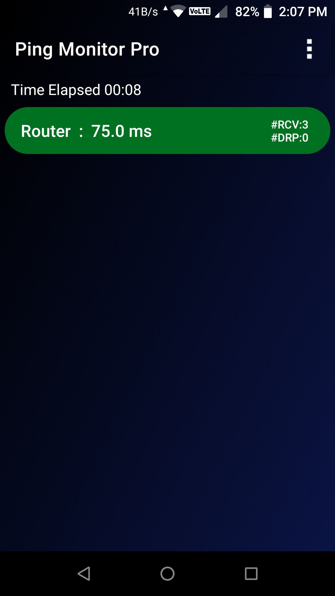 Ping monitor pro showing ping success in green