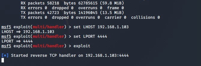 Активная сессия meterpreter в Kali