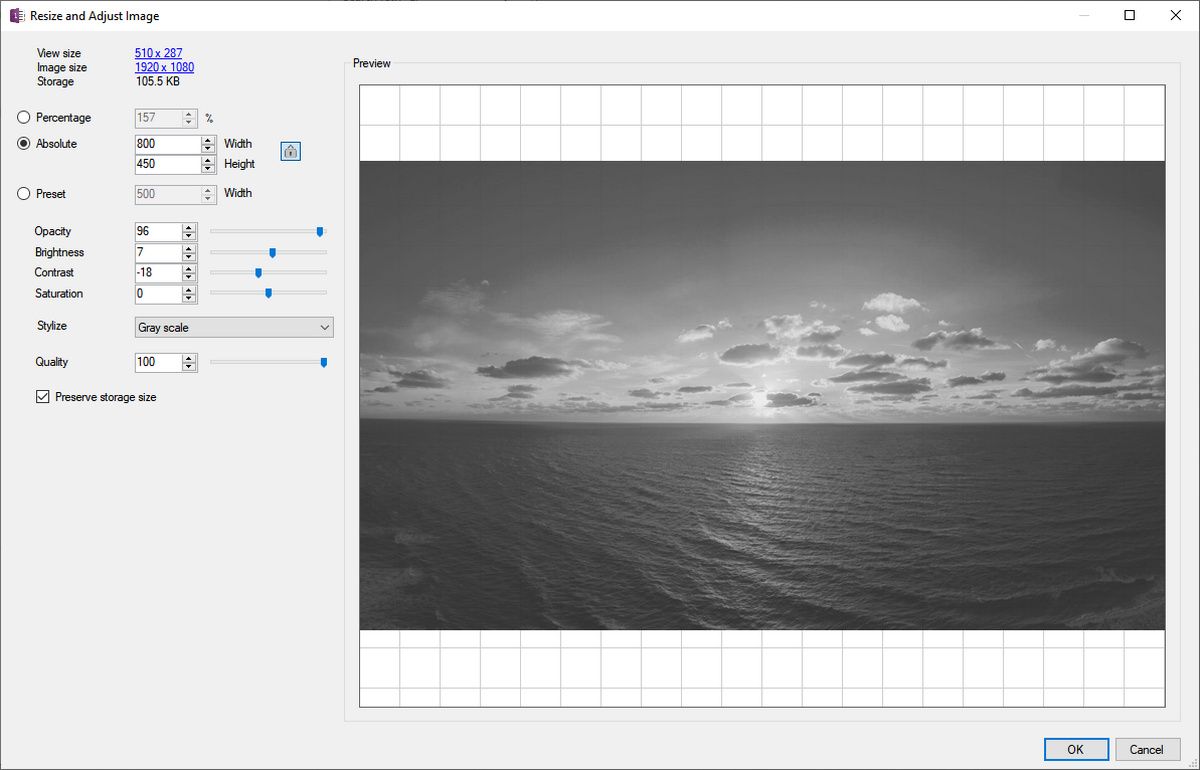 Изменение размера изображения и параметры качества