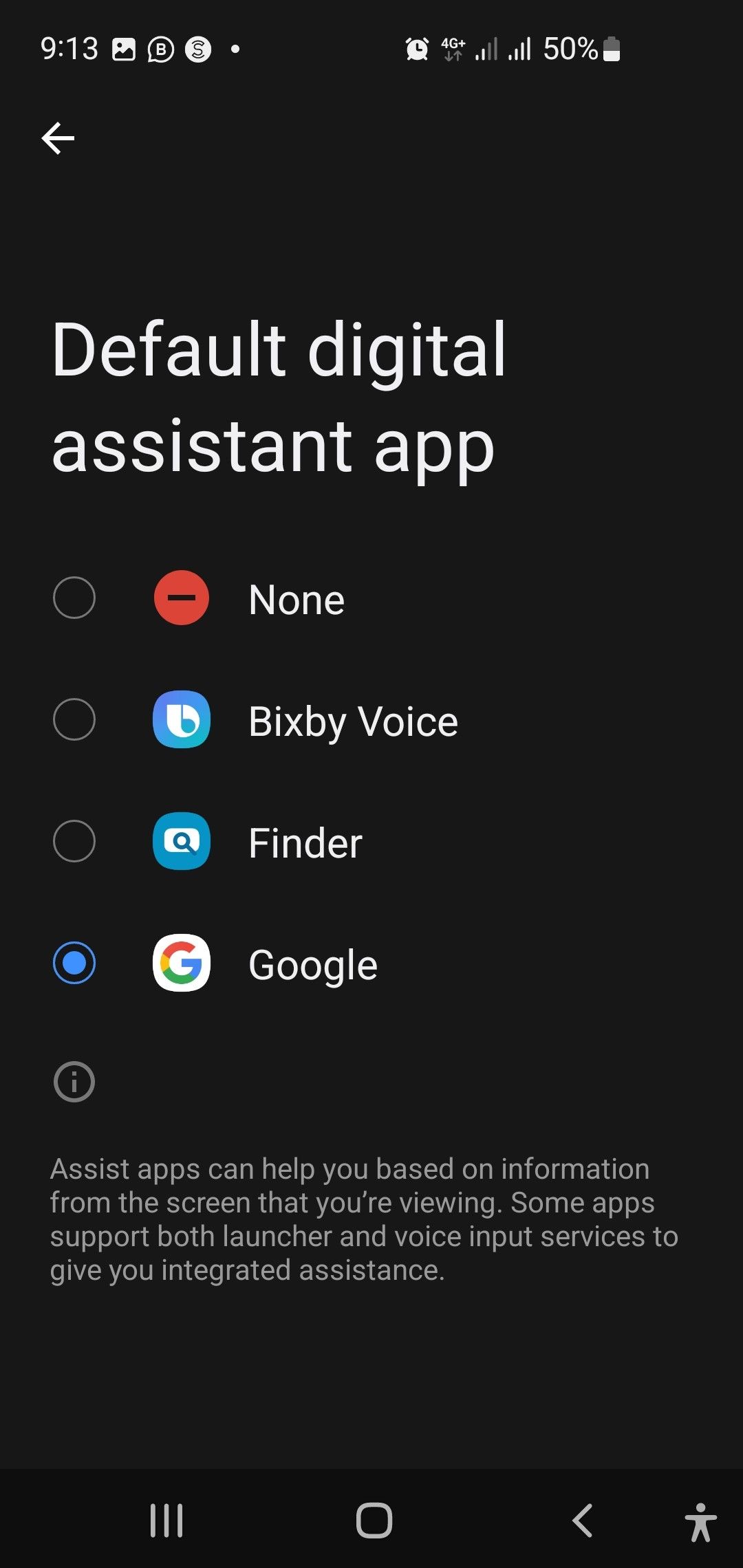 Выбор цифрового помощника на Android
