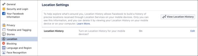 Просмотр истории местоположений Facebook на сайте
