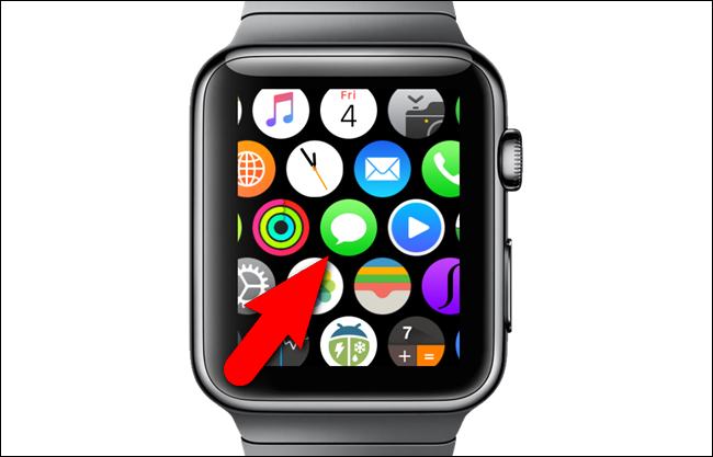 Открытие приложения «Сообщения» на Apple Watch