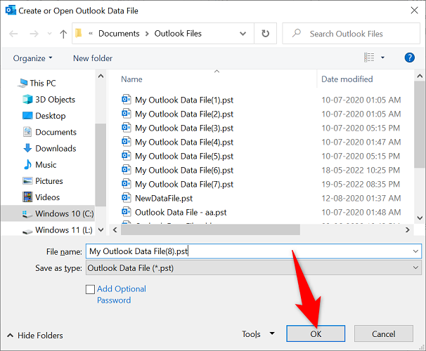 Нажмите «ОК».
