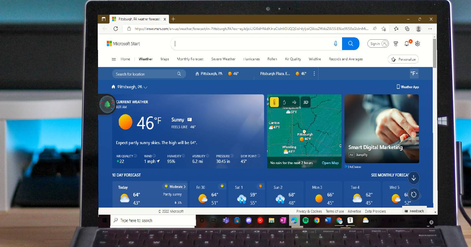 Проверить погоду в другом городе на Windows