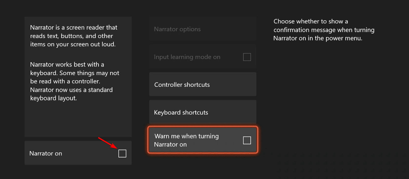 Ползунок громкости Narrator в настройках