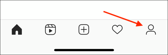 Нажмите значок Профиль в приложении Instagram