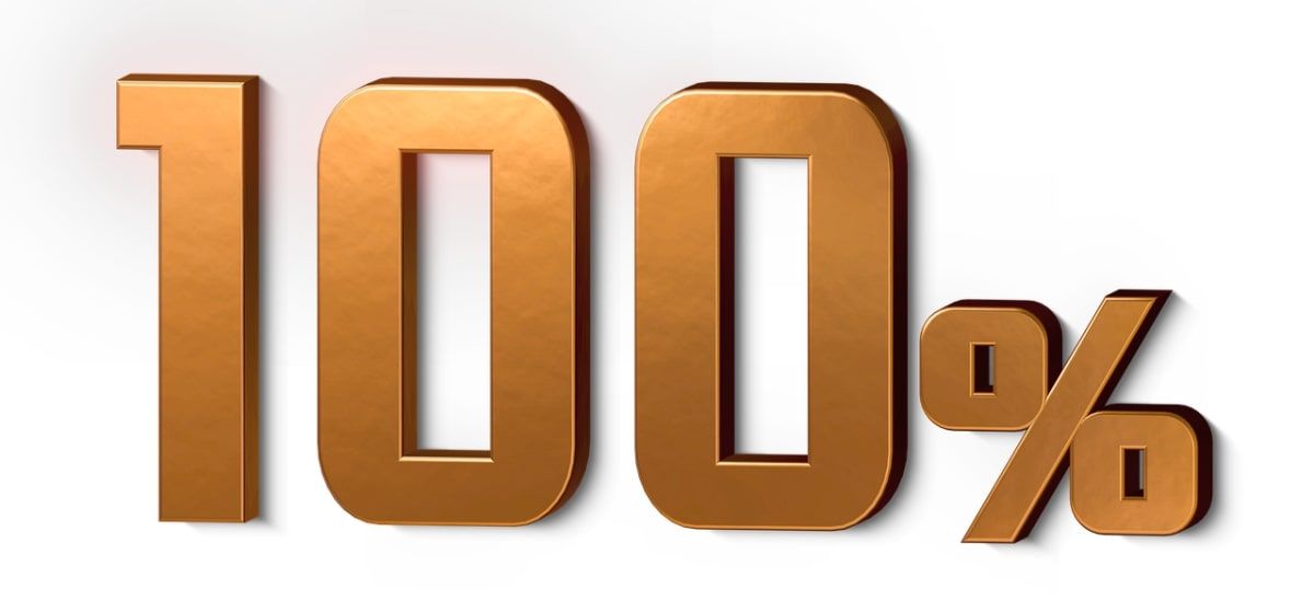 Графическое изображение с текстом «100%».