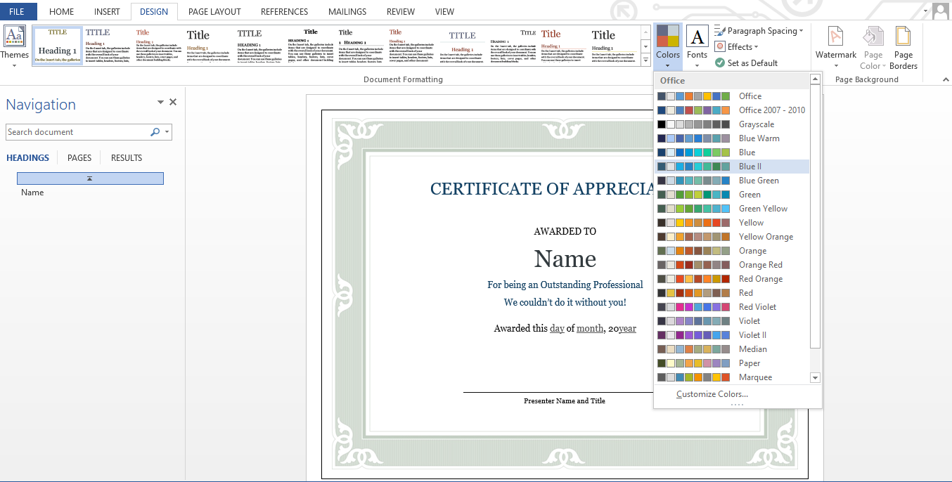 Выпадающее меню с цветовыми темами
