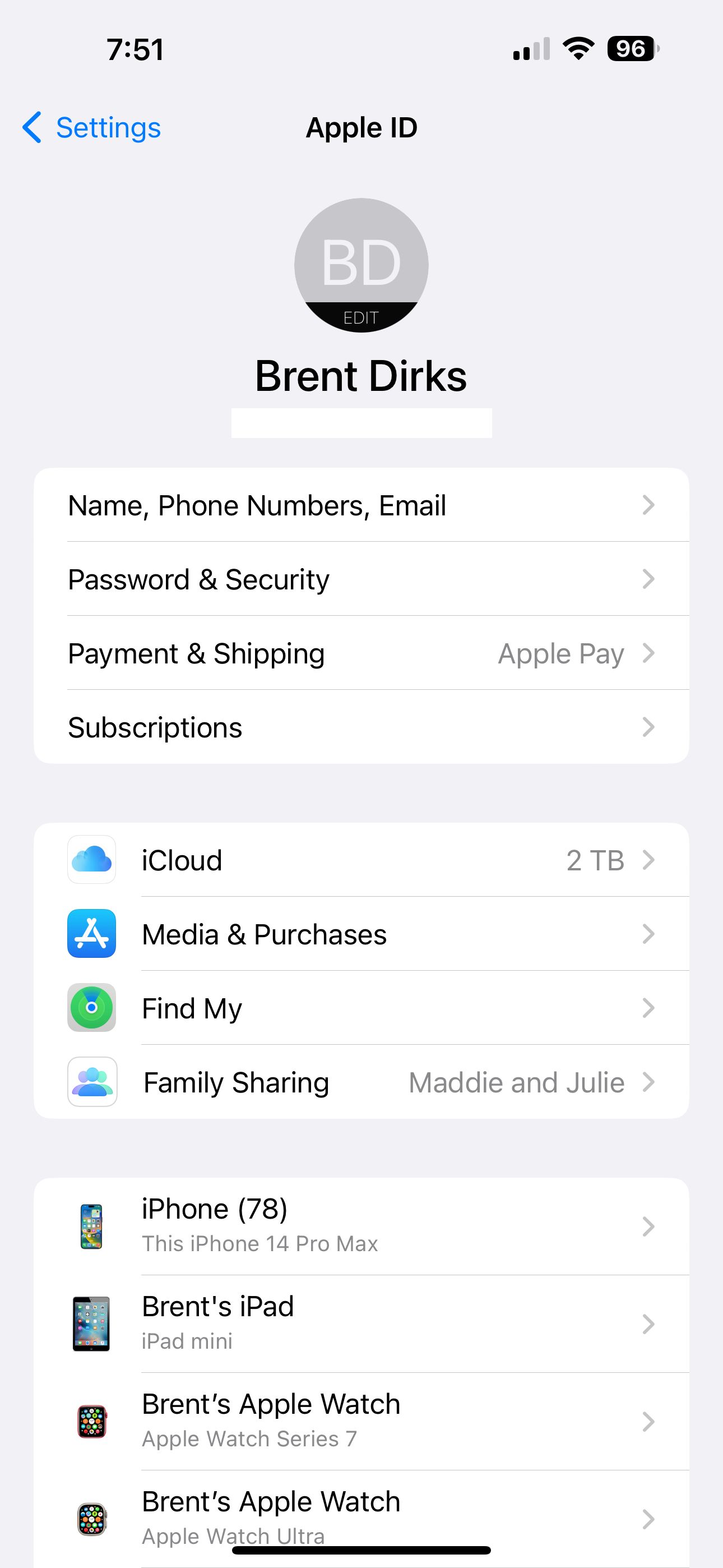 icloud настройки