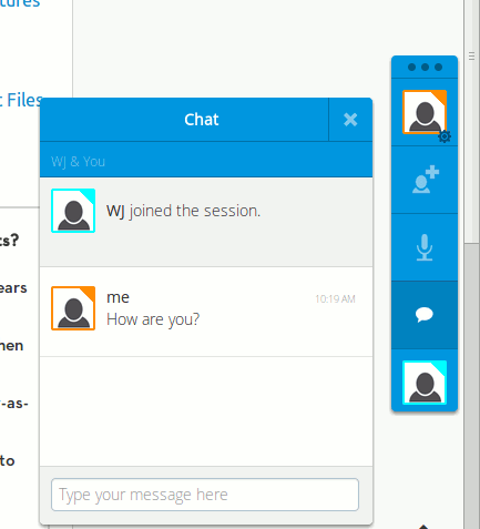 Окно чата TogetherJS