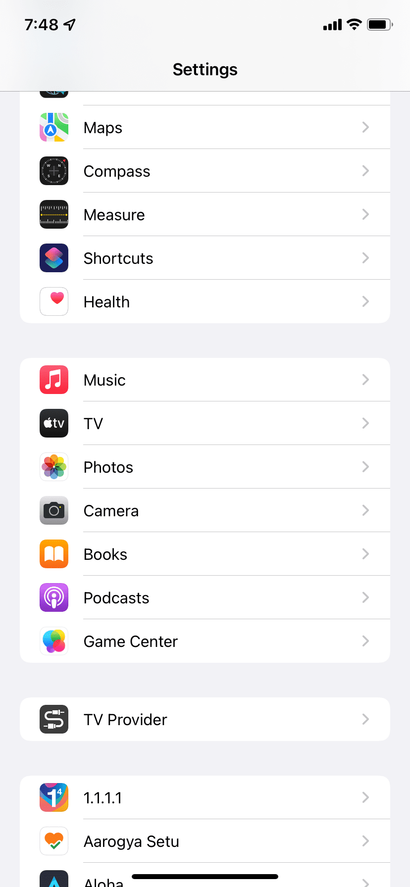 Экран Настроек iPhone: пункт «Камера»