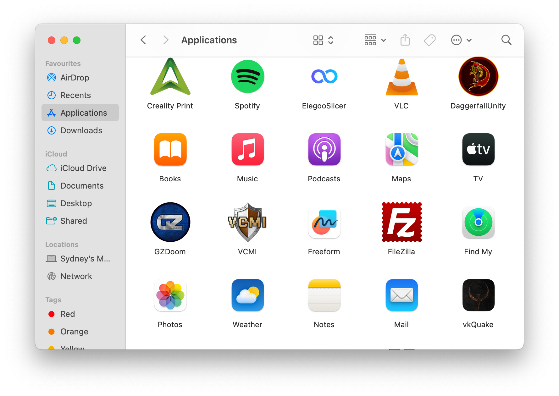 Папка Приложения в macOS.