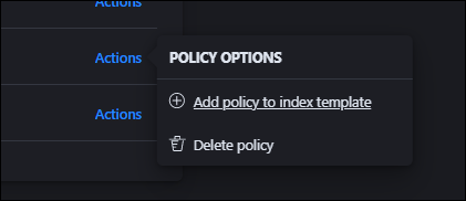 Добавление политики ILM к шаблону индекса в списке политик