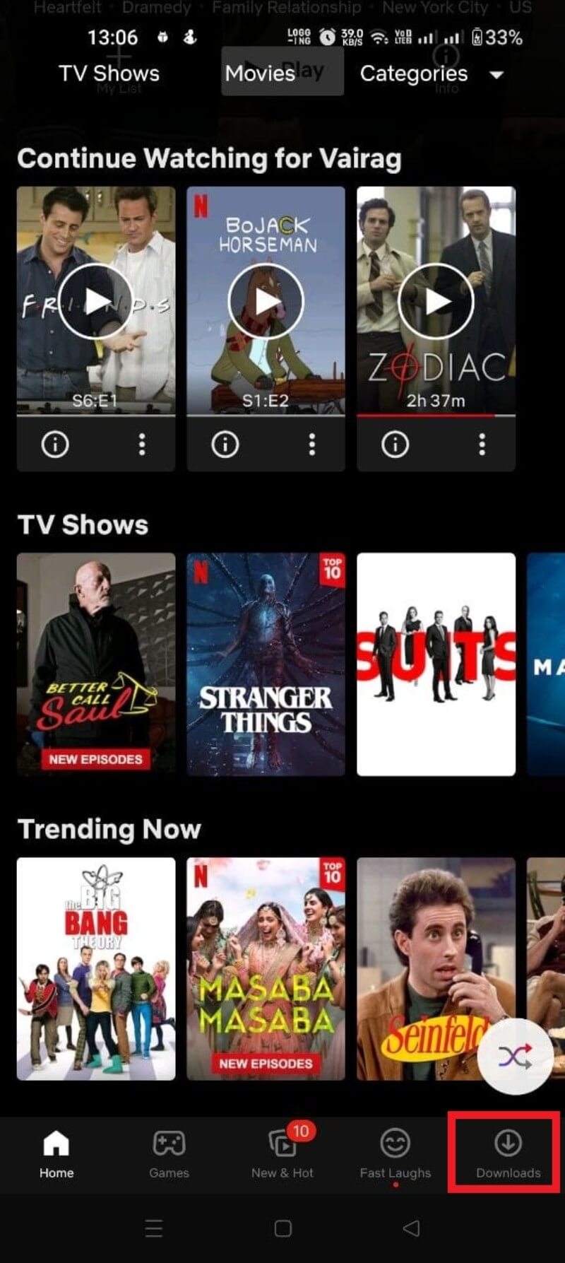 elenco download completati su Android