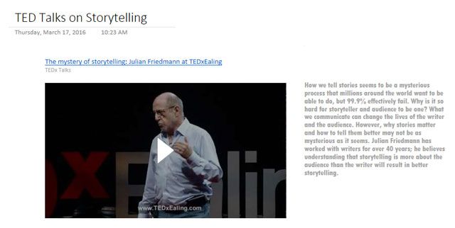 Плейлист видео в OneNote