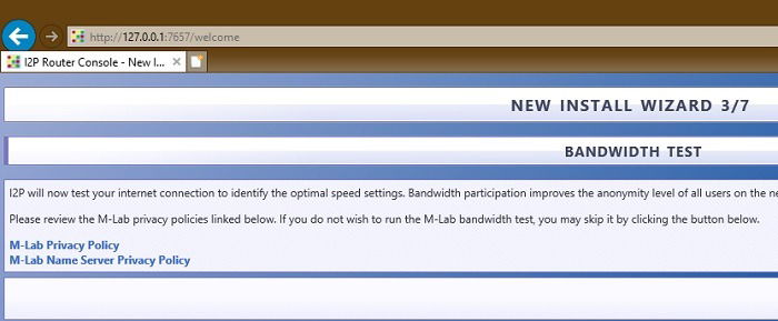 Bandwidth Test I2p