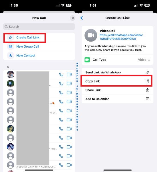 Пример генерации ссылки на звонок в WhatsApp