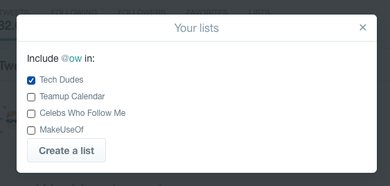 Выбор списка для пользователя