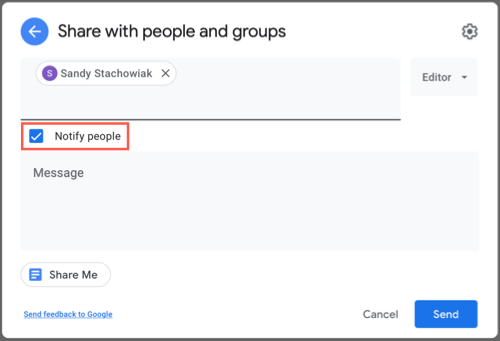 Отправка приглашения с уведомлением