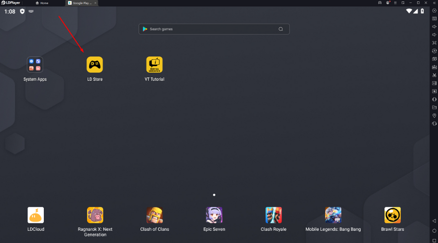 Главное окно LDPlayer с LD Store