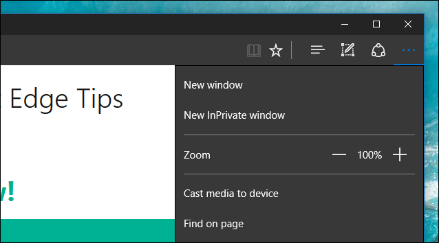 Меню Microsoft Edge с опцией Новое окно InPrivate