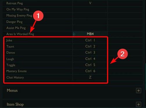 Назначение клавиши для пинга Area is Warded