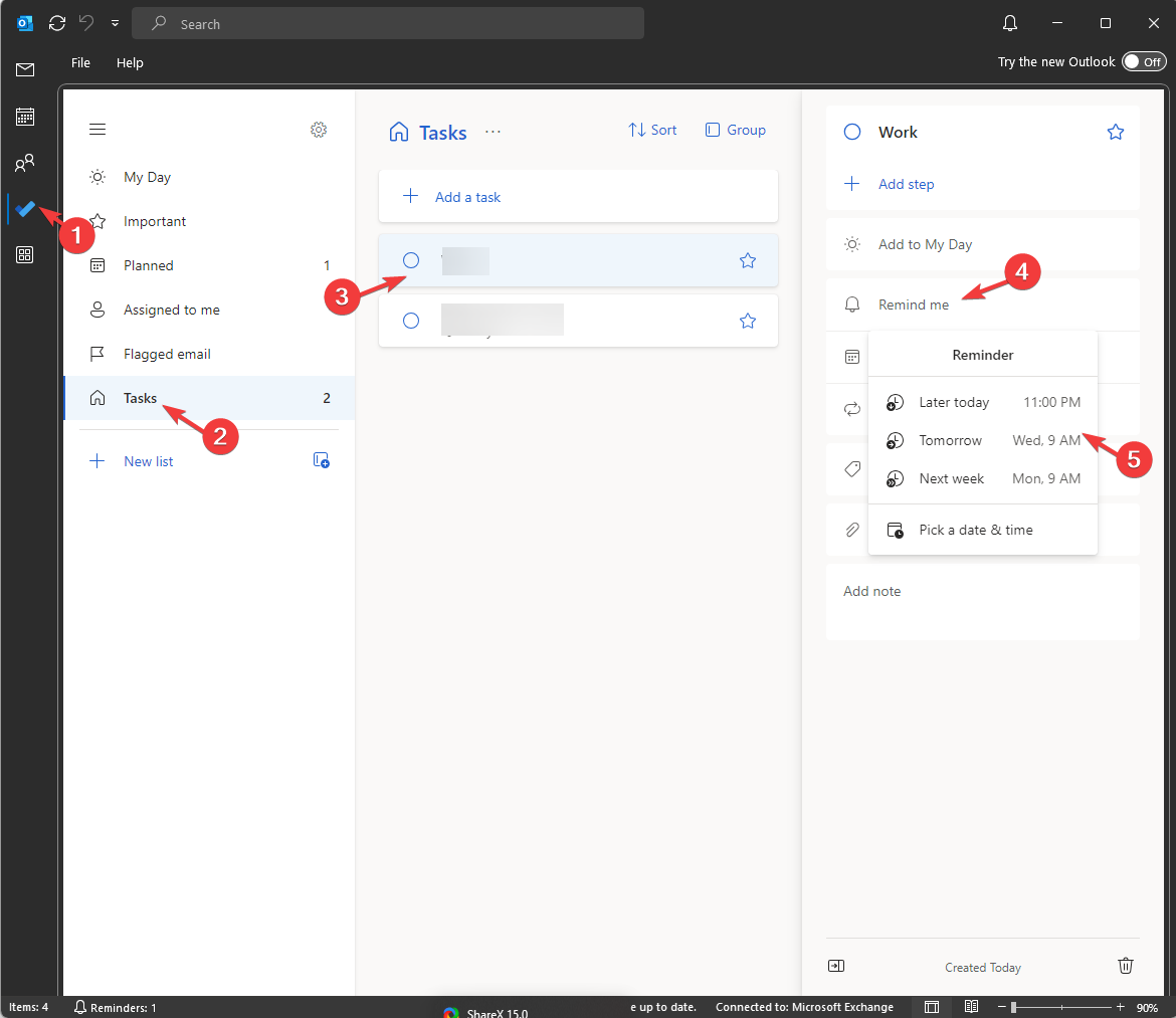 Опция To Do в навигации Outlook