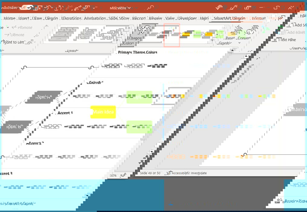 Change Colors menu for SmartArt 