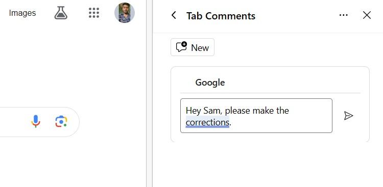 Текстовое поле для добавления комментария.