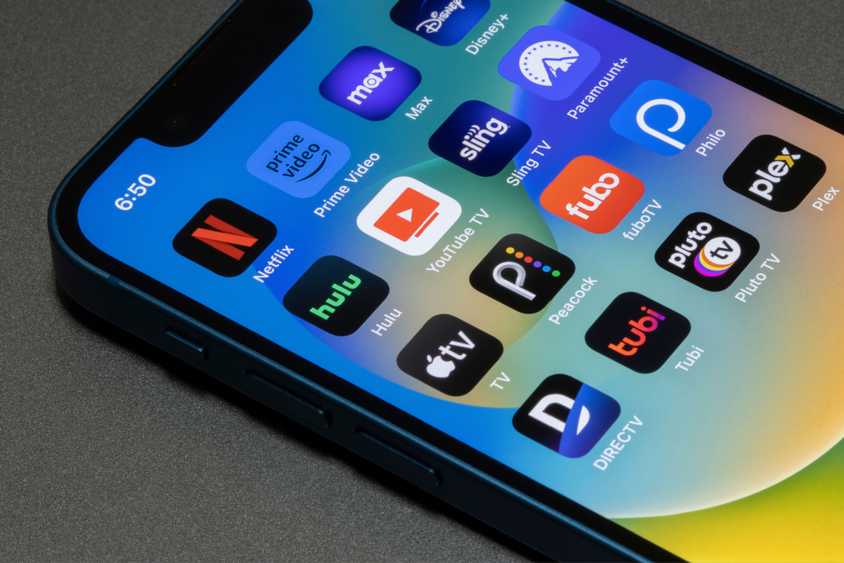 streaming apps on a smartphone