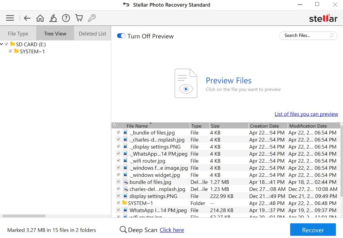 Древовидный вид результатов сканирования